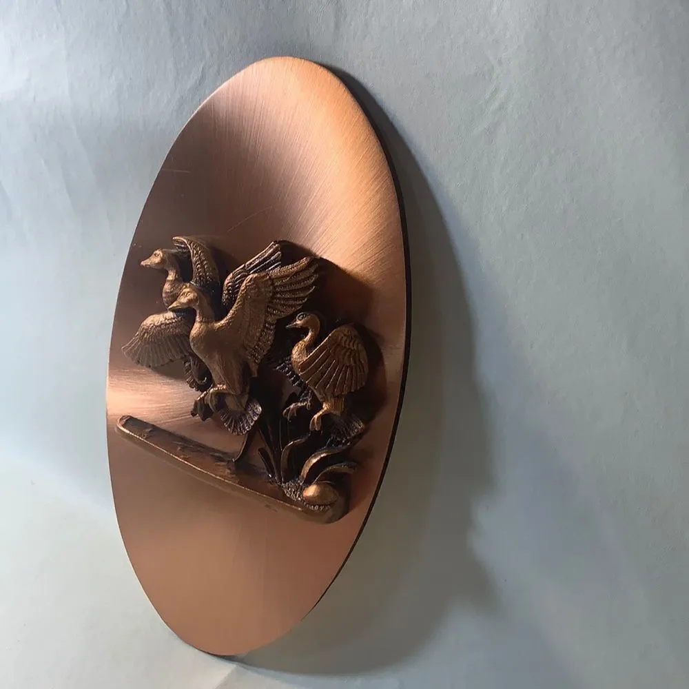 Copperama INC By Victor Vintage Ducks Flying Pond 3 D Copper Art 1970’s  Copper